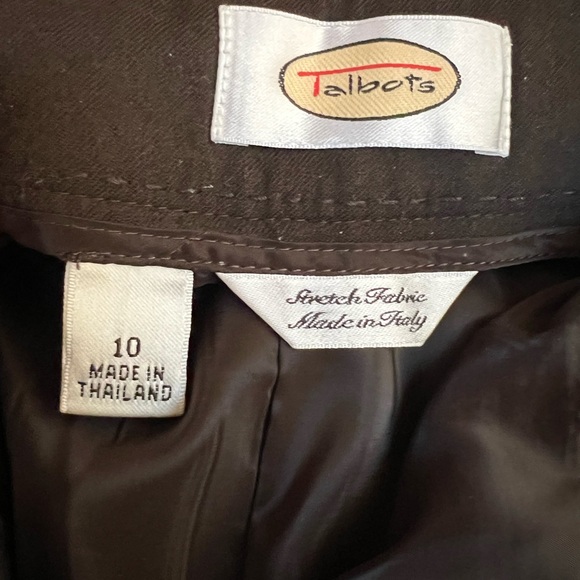 EUC Talbots Italian Stretch Wool Wide-Leg Cuffed  Pants Chocolate Brown Size 10 - Picture 4 of 5
